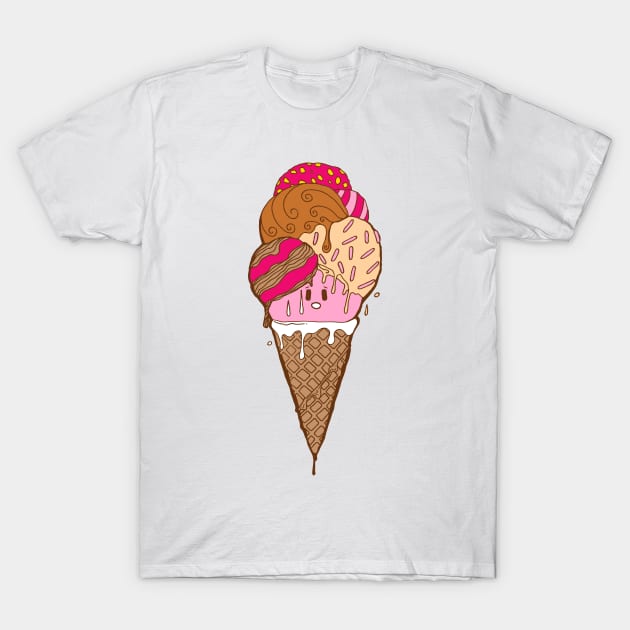 Strawberry Toffee Cute Ice Cream Cone T-Shirt by kenallouis